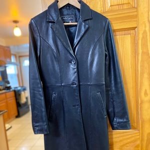 Women’s long leather jacket